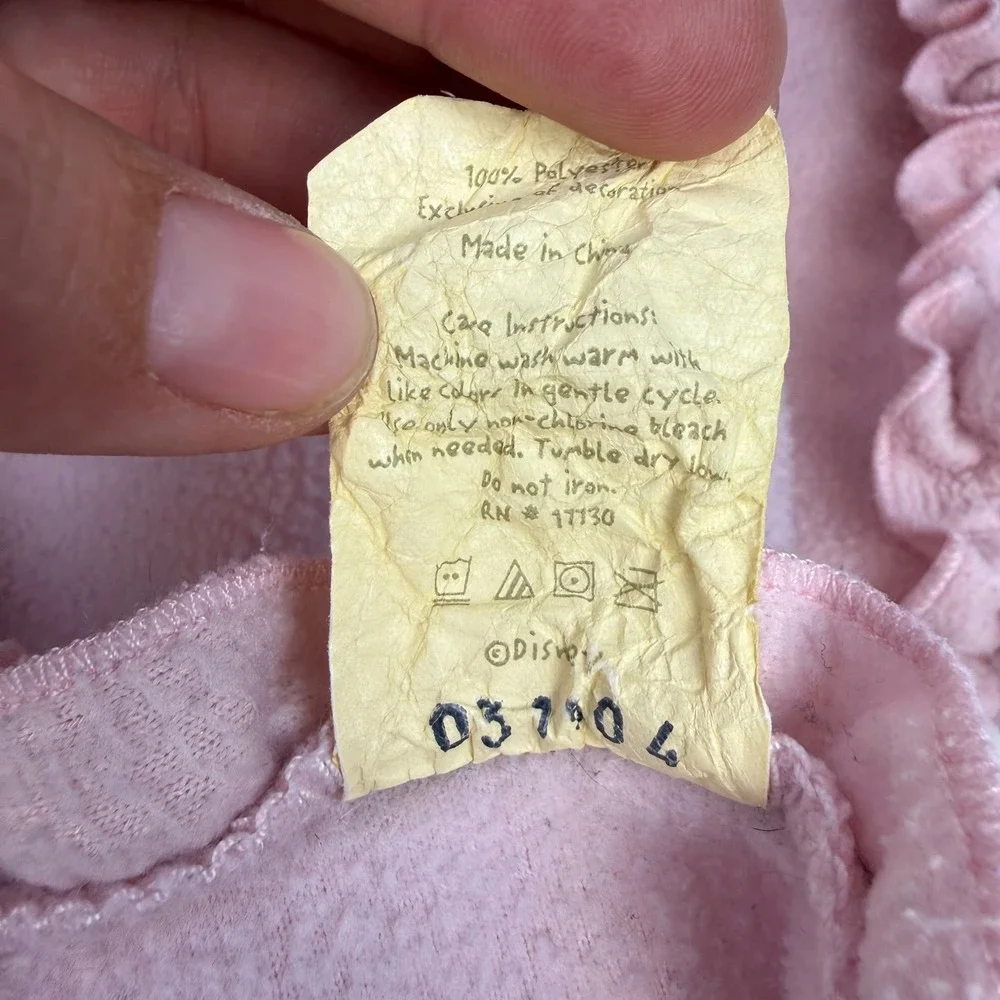 Disney Classic Pooh Pink Fleece Baby Blanket Ruffle Trim Embroidered 90s Vintage